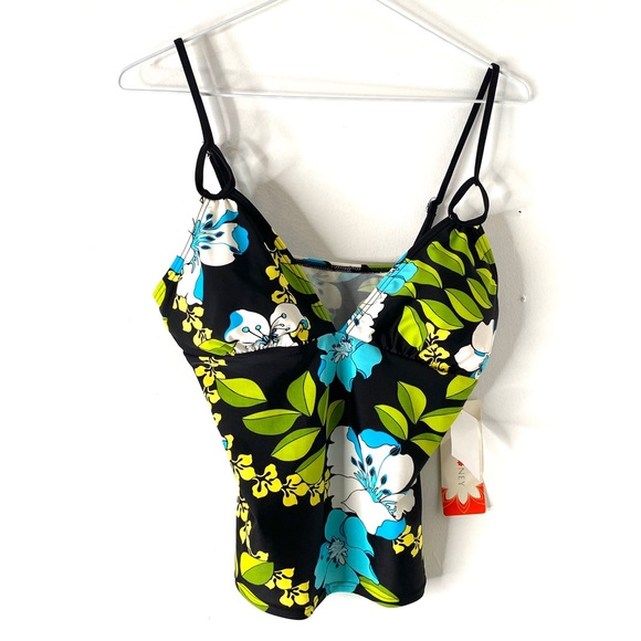 Hula Honey Black Floral Tankini NWT - Picture 1 of 6